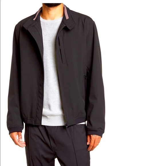 Hugo Boss Camur zip front water- repellent jacket in black Sz Large( EU50) NWT - Picture 1 of 14